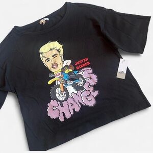 BP Nordstrom Black Crop Short Sleeve Justin Bieber Graphic T-Shirt Women’s Sz S